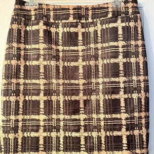 Ann Taylor Brown/tan plaid mini skirt